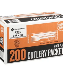 Member's Mark White Plastic Cutlery Packets (200 ct.)