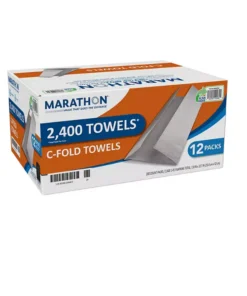 Marathon C-Fold 1-Ply White Paper Towels. 10 x 13 (200 towels/pk.. 12 pks.)