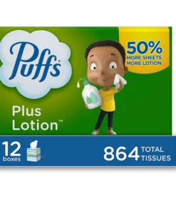 Puffs Plus Lotion Facial Tissues (72 tissues/cube. 12 mega cubes)
