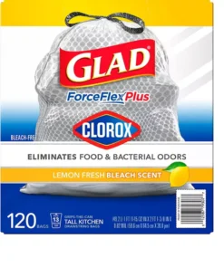 Glad ForceFlex Plus Tall Kitchen Trash Bags �C With Clorox. Lemon Fresh Bleach Scent (13 gal. 120 ct.)
