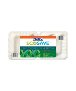 Hefty ECOSAVE 3-Compartment Hinged Lid Container (9 x 9. 50 ct.)