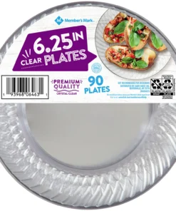 Member's Mark Clear Plastic Plates. 6.25 (90 ct.)