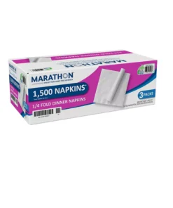 Marathon Embossed Dinner Napkins. 1-Ply. 16 x 16. White (500/pk.. 3 pk.)