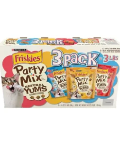 Purina Friskies Party Mix Natural Yums Cat Treats with Real Meat (48 oz.)