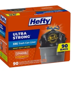 Hefty Ultra Strong Drawstring Trash Bags. Unscented (33 gal. 90 ct.)
