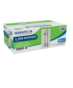 Marathon 2-Ply Dinner Napkin. 17 x 15. White (1200/pk.. 12 pk.)